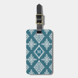 Amadora Teal Blue Pattern Luggage Tag