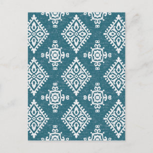 Amadora Teal Blue Pattern Postcard