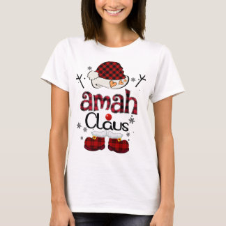 Amah Claus Red Plaid - Grandma Gift T-Shirt