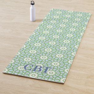 Amal Star Lattice in Slate and Green Personalized Yoga Mat