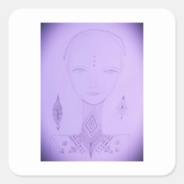 Amal Unique Colourful Portrait Square Sticker (Front)