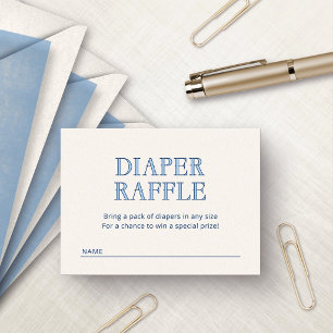 Amalfi Blue Yellow Diaper Raffle Enclosure Card