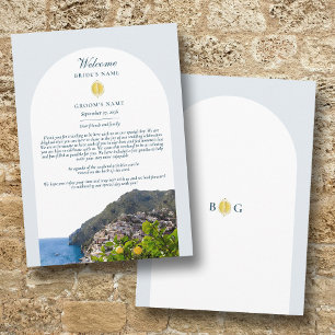 Amalfi Coast Arch Italy Lemons Wedding Itinerary Programme