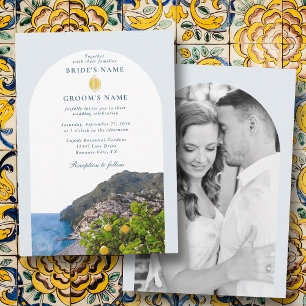 Amalfi Coast Arch Italy Lemons Wedding Photo Invitation
