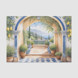 Amalfi Coast Archway Mediterranean view Tissue Paper