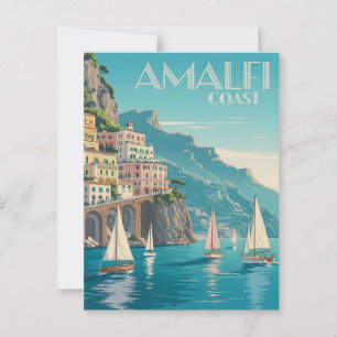 Amalfi Coast art deco Postcard