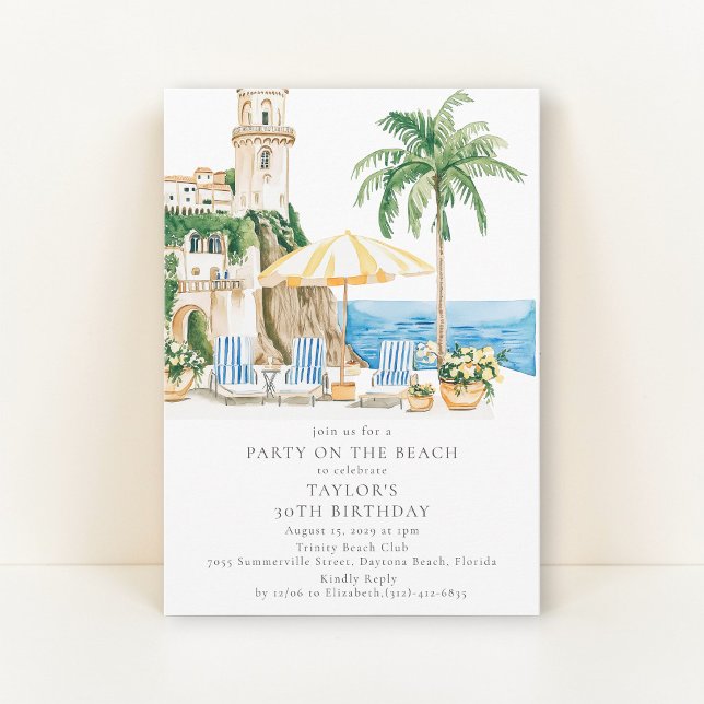 Amalfi Coast Birthday Beach Bash Invitation (Creator Uploaded)