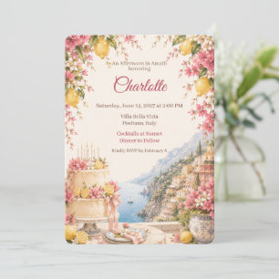 Amalfi Coast Birthday Celebration   Mediterranean  Invitation