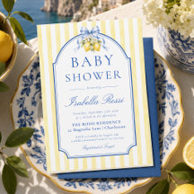 Amalfi Coast Blue Bow Lemon Baby Shower