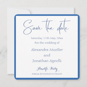 Amalfi Coast Blue White Tiles Italy Save The Date