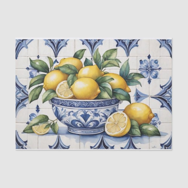 Amalfi Coast Bowl of Lemons  Tissue Paper (Front)