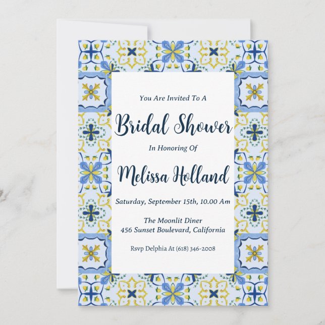 amalfi coast bridal shower invitations (Front)