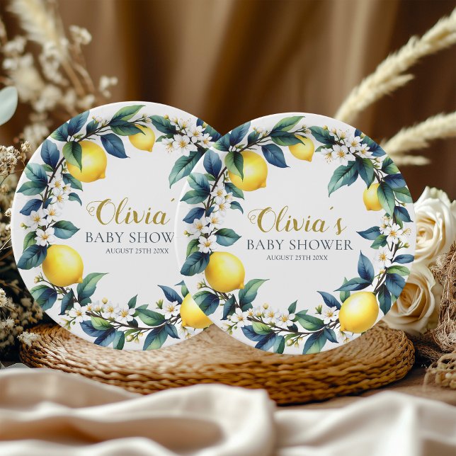 Amalfi Coast Ciao Baby Paper Plates | Lemon Wreath (Creator Uploaded)