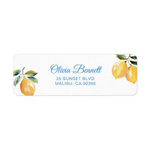 Amalfi Coast Citrus Lemon Return Address Label