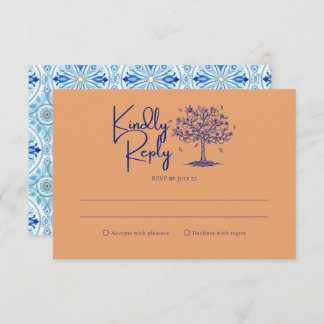 Amalfi Coast Citrus Orange Wedding RSVP Card