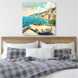 Amalfi Coast Classic : Retro Oil Painting Canvas Print
