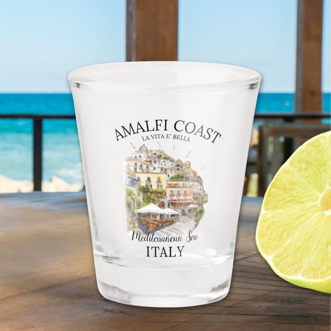 Amalfi Coast Cliff Houses – Italian Seaside  Shot Glass (Creator Uploaded)