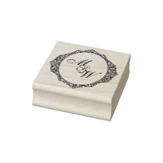 Amalfi Coast Crest Monogram Wedding Rubber Stamp