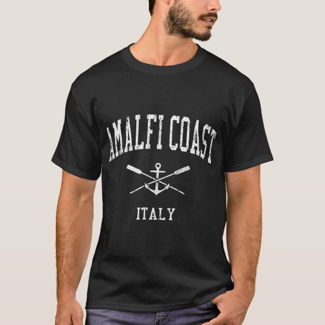 Amalfi Coast Crossed Oars  Boat Anchor Sports  T-Shirt (Front)