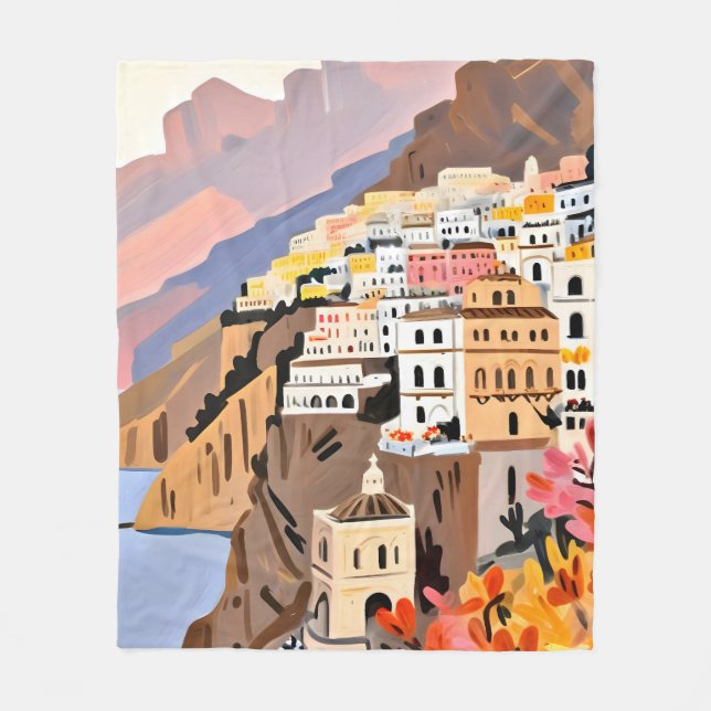 Amalfi Coast Fleece Blanket (Front)