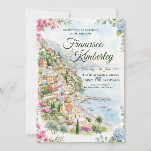 Amalfi Coast Floral Wedding Invitation