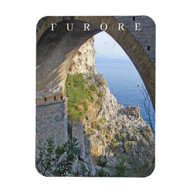 Amalfi Coast Furore view fridge magnet (Vertical)