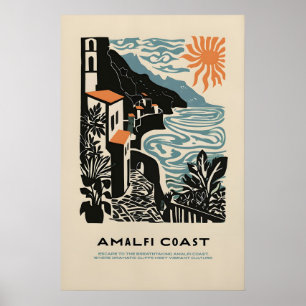 Amalfi Coast Giclée Print Vintage Italy Travel