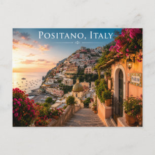 Amalfi Coast Golden Hour Scenic Card