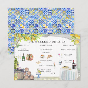 Amalfi Coast   Illustrated Wedding Weekend Details Enclosure Card