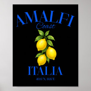 Amalfi Coast Italia Lemons Summer Travel Vacation Poster