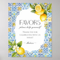 Amalfi Coast Italian Beach Coastal Favours Sign