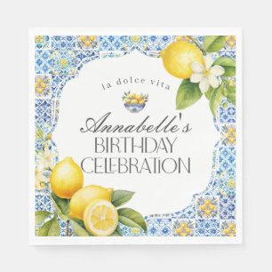 Amalfi Coast Italian Birthday Party Table Decor Napkin