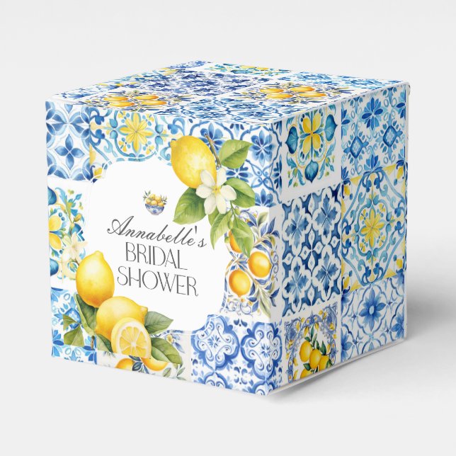 Amalfi Coast Italian Bridal Shower Dessert Favours Favour Box (Front Side)