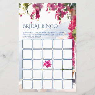 Amalfi coast Italian bridal shower games bingo