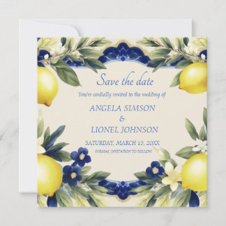 Amalfi Coast Italian Ceramic Wedding Save The Date