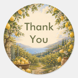 Amalfi Coast Italian Lemon Mediterranean Classic Round Sticker