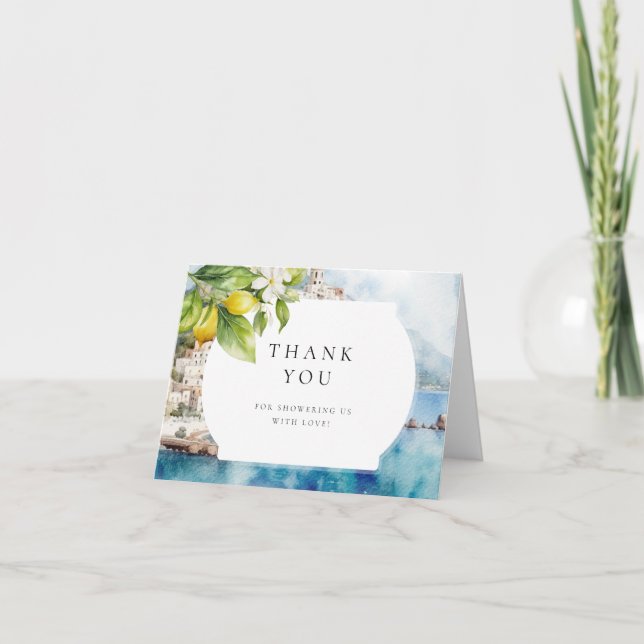 Amalfi Coast Italian Lemon Mediterranean Thank You Card (Front)