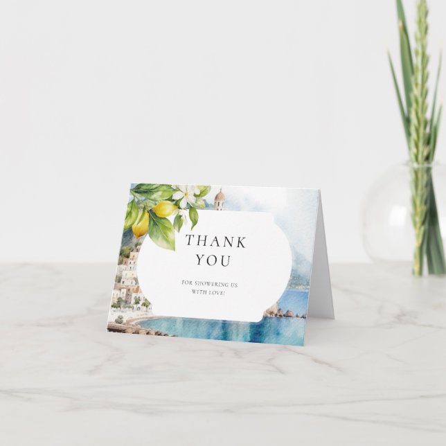 Amalfi Coast Italian Lemon Mediterranean Thank You Card (Front)