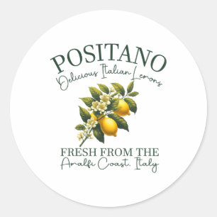 Amalfi Coast Italian Lemons Italian Town Summer Classic Round Sticker