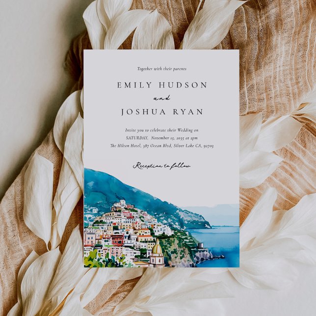 Amalfi Coast Italian Wedding Invitation (Creator Uploaded)
