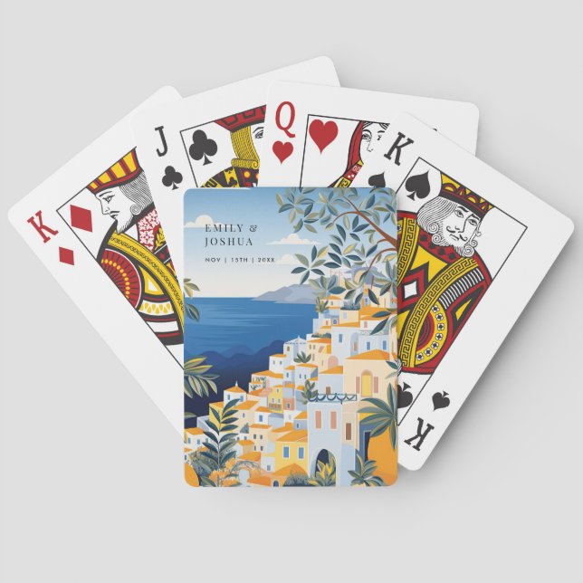 Amalfi Coast Italian Wedding Playing Cards (Back)