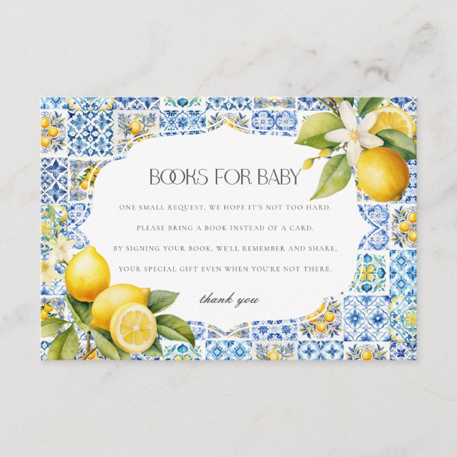 Amalfi Coast Italy Books for Baby Invite Insert (Front)