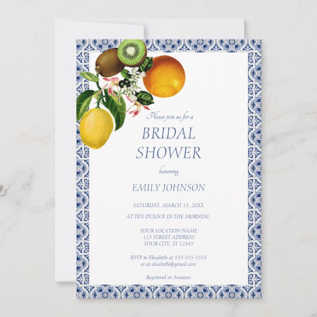 Amalfi Coast Italy Bridal Shower  Invitation (Front)