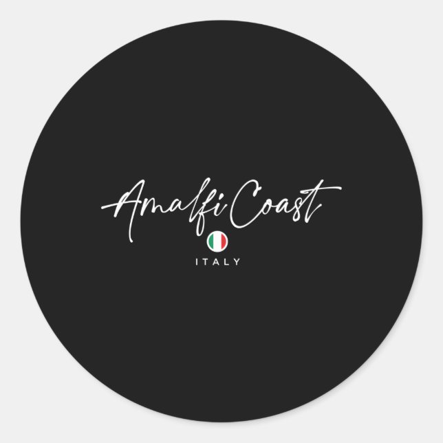 Amalfi Coast Italy Flag Classic Round Sticker (Front)