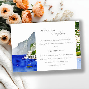 Amalfi Coast Italy  Landscape Wedding Reception Enclosure Card