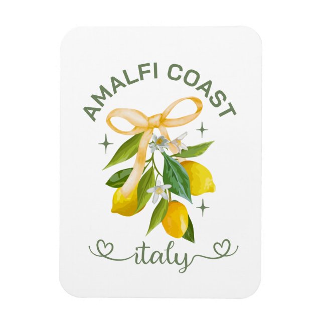 Amalfi Coast Italy Lemon & Bow– Personalised  Magnet (Vertical)