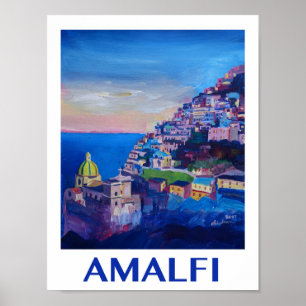 Amalfi coast Italy Retro Poster