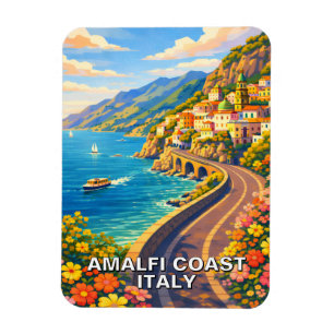 Amalfi Coast Italy Riviera Vintage Travel Magnet
