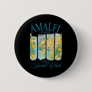Amalfi Coast Italy Social Club Lemon Vintage Trave 6 Cm Round Badge