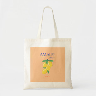 Amalfi Coast, Italy, Travel Art, Pastel, Orange Tote Bag